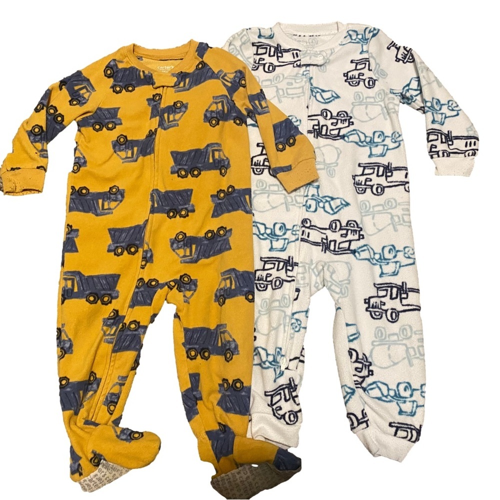 Carters Fleece Sleeper Toddler Boy Clothing Lot Zip Up Baby PJs 18 24 m 4/$20 🛑